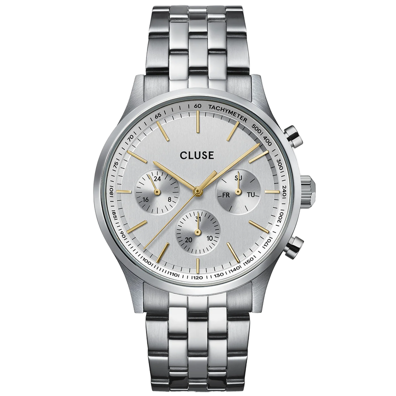 CLUSE Full Sulver Anthéor Multifunction Steel Watch