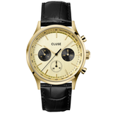 CLUSE Gold Anthéor Multifunction Leather Watch