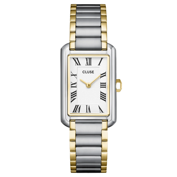 CLUSE Belisenna White Two-Tone Steel Watch