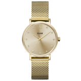 CLUSE Full Gold Minuit Mesh Crystals Watch