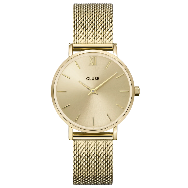 CLUSE Full Gold Minuit Mesh Watch