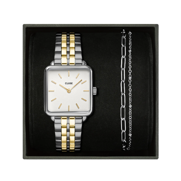 CLUSE Gift Box Malachite GOLD La Tétragone Watch