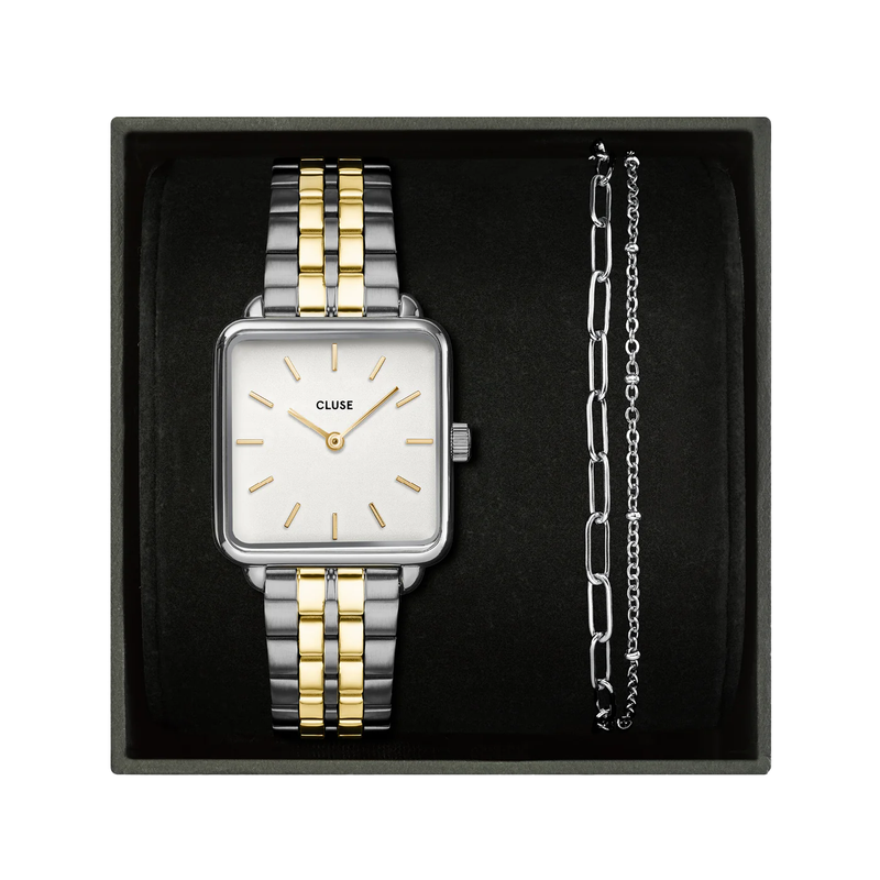 CLUSE Gift Box Malachite GOLD La Tétragone Watch