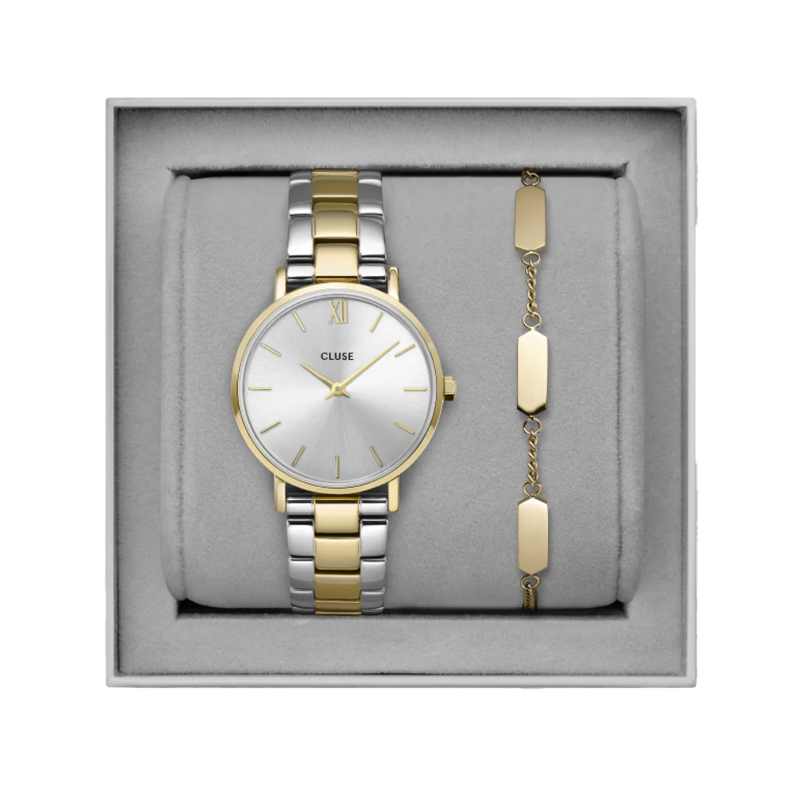 CLUSE Gift Box Two-Tone Minuit Watch & Bracelet