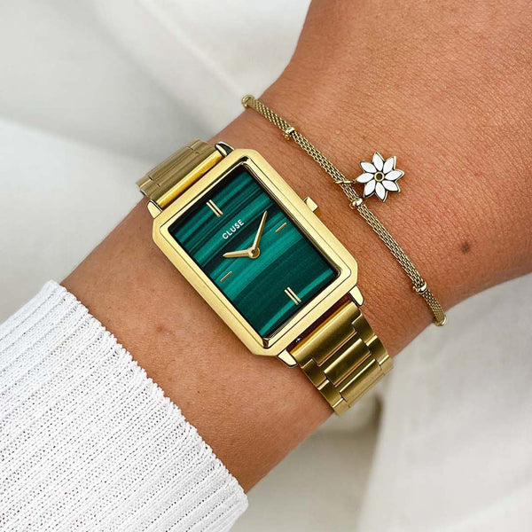 CLUSE Malachite GOLD FLUETTE WATCH