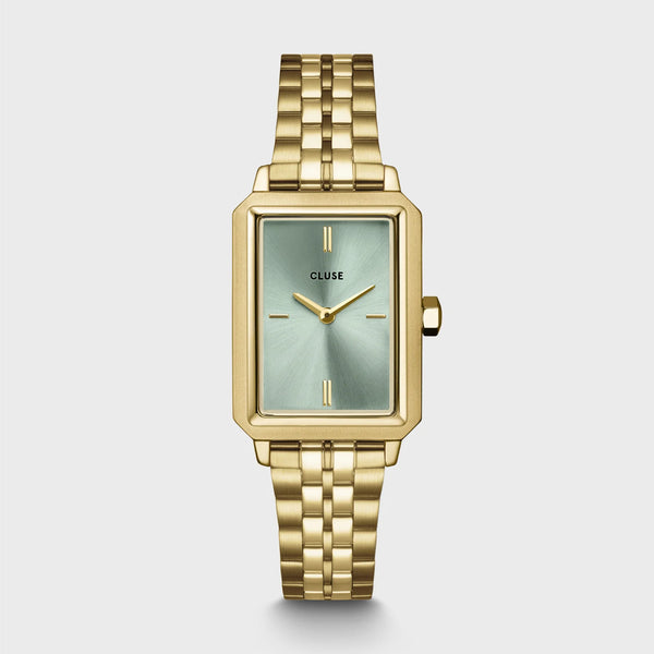CLUSE Fluette Sage Green Gold Watch