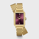 CLUSE Wine & Gold Fluette Double Steel Watch