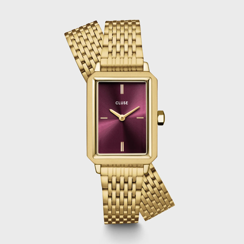 CLUSE Wine & Gold Fluette Double Steel Watch