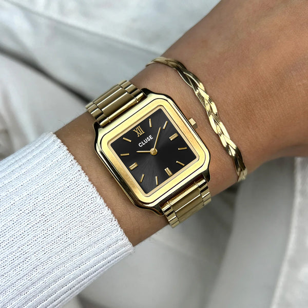 CLUSE Black Gracieuse Gold Watch