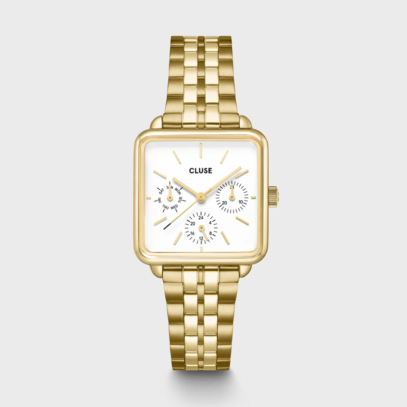 CLUSE La Tétragone Multifunction Gold Steel Watch