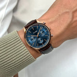 CLUSE Blue Anthéor Multifunction Leather Watch