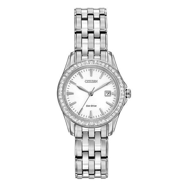 CITIZEN steel bracelet WHITE dial DIAMOND WATCH