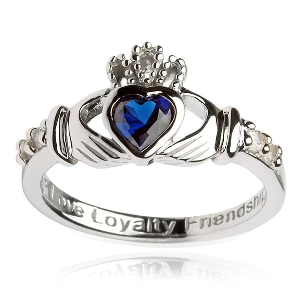 Claddagh September Birthstone Ring – Callaghan Jewellers
