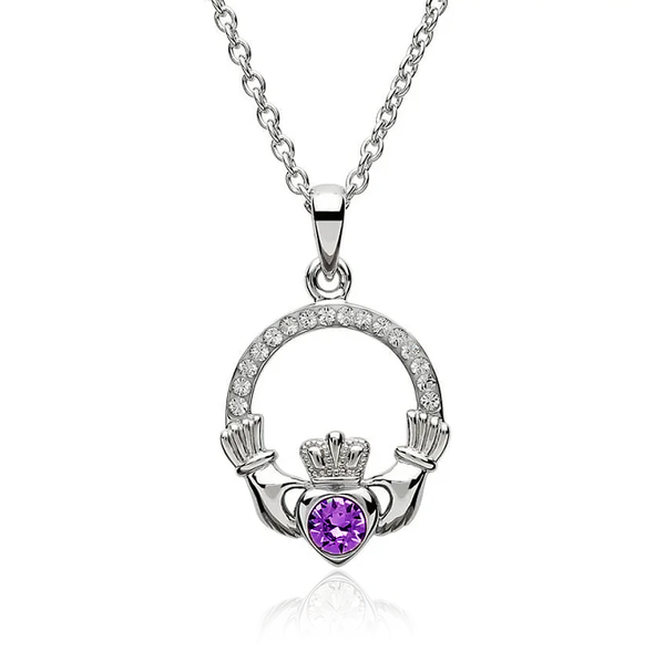 Claddagh JUNE Birthstone Necklace