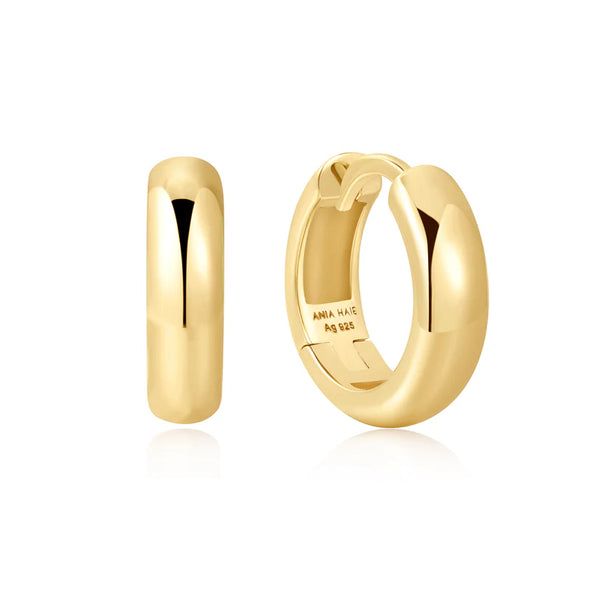 Ania Haie "Gold Dome Band Huggies" Earrings