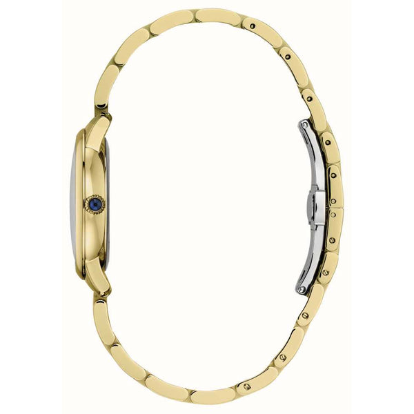 Frederique Constant Slimline yellow Gold bracelet mother of pearl dial cz diamond stones Ladies Watch