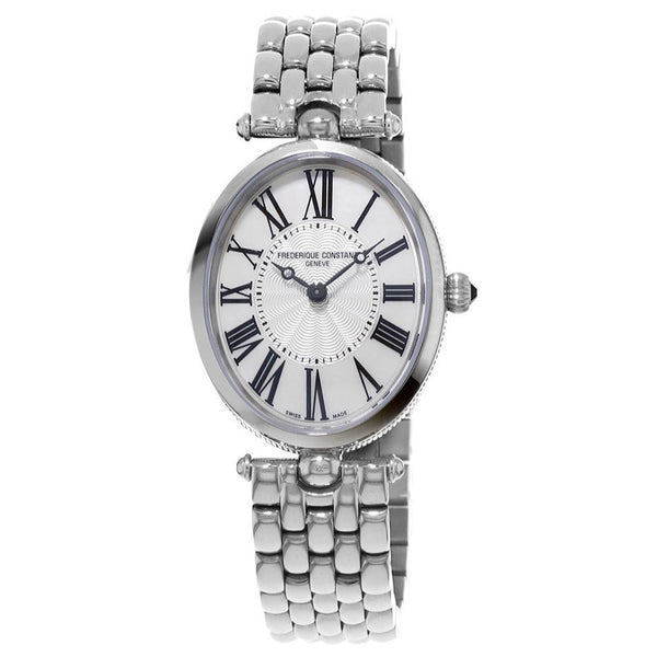 Frederique Constant Classics Art Déco Oval Ladies steel silver bracelet white dial black numerals Watch