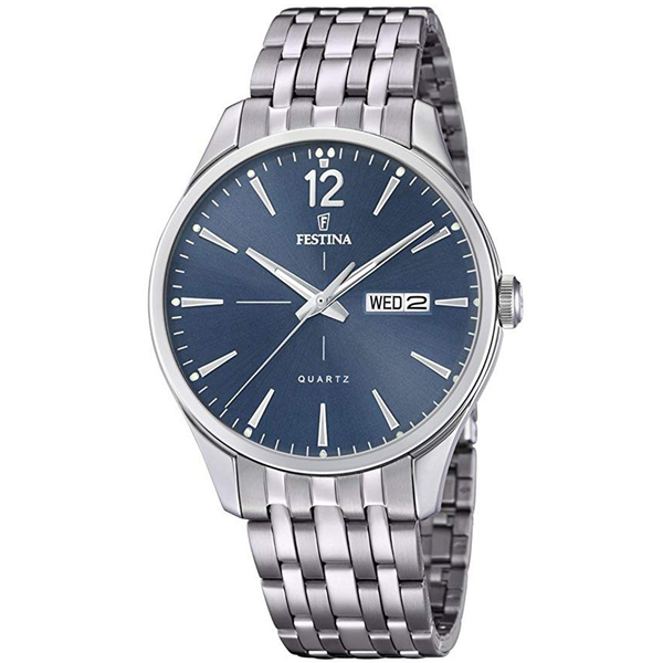 FESTINA BLUE dial STEEL bracelet WATCH