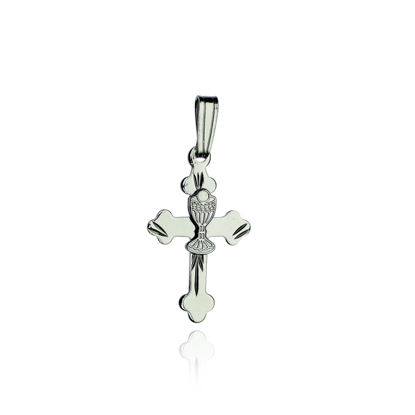 FIRST COMMUNION STERLING SILVER CROSS Chalice NECKLACE