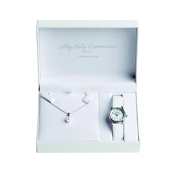 First Holy Communion Watch and Pearl Chain Set