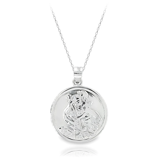 First Communion Sterling Silver ST. CHRISTOPHER MEDAL Necklace