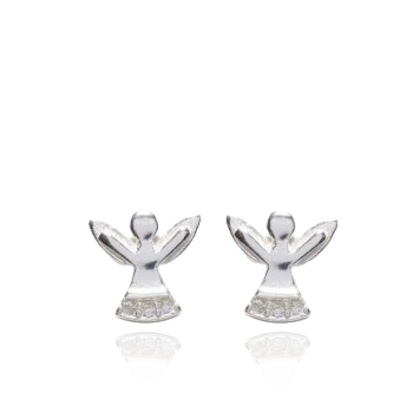 First Communion CZ Angel Earrings