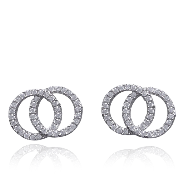 First Communion CZ Double Circle Earrings