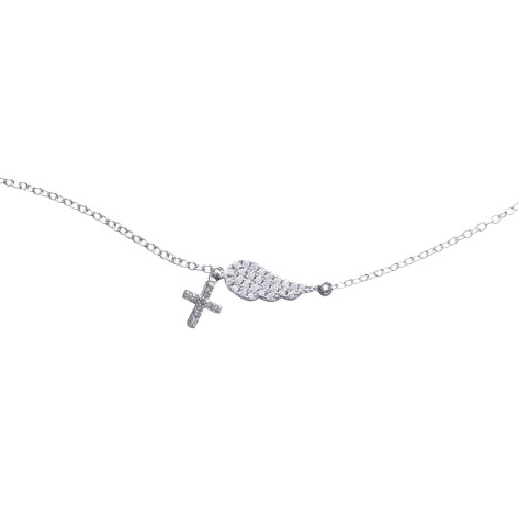 First Communion Feather Bracelet & Cross Charm