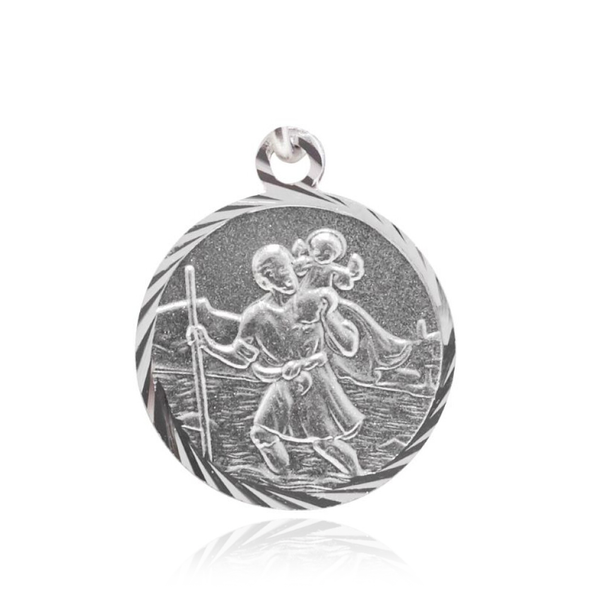 First Communion Sterling Silver ST. CHRISTOPHER MEDAL Necklace
