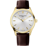 Frederique Constant Classics Quartz 
brown leather strap bracelet steel dial Watch