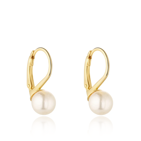 Freshwater Pearl Drop Huggie Earrings