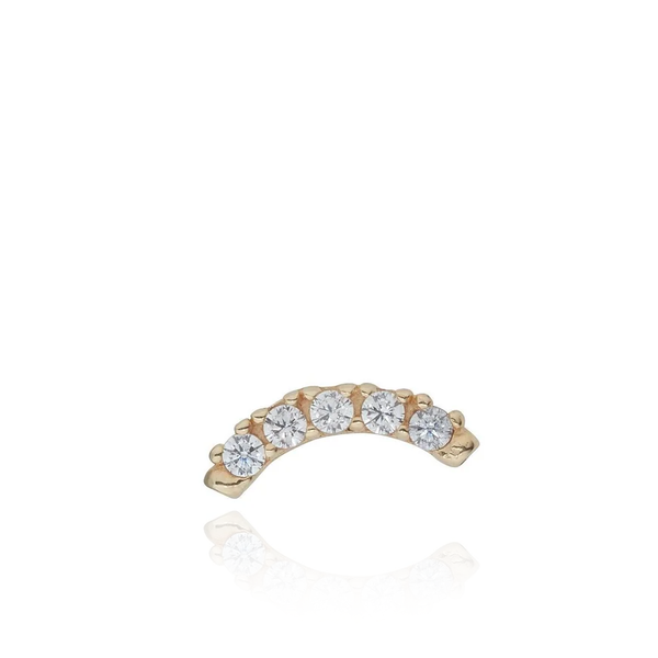 yellow gold cz cubic zirconia stones arch piercing