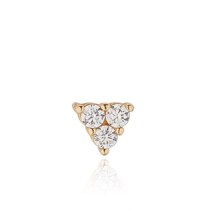 yellow gold cz cubic zirconia stones trinity piercing