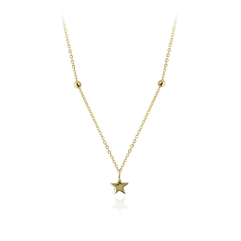 9 carat yellow GOLD NORTH STAR NECKLACE