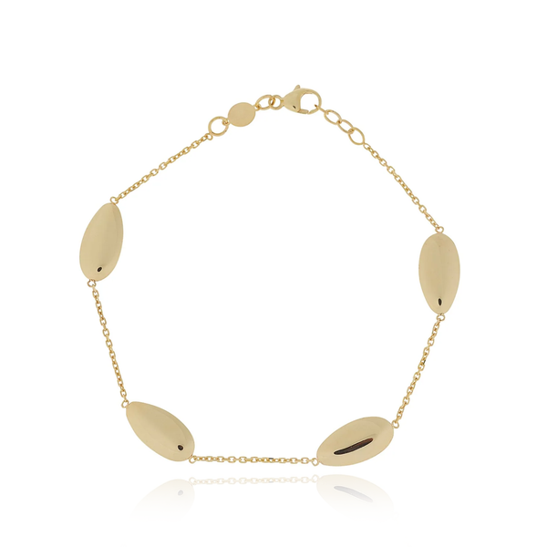 yellow gold oval chain bracelet