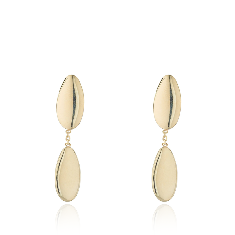 9 carat yellow GOLD OVAL DROP EARRINGs