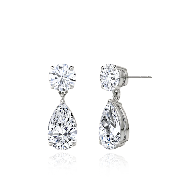 sterling silver cz cubic zirconia stones drop earrings