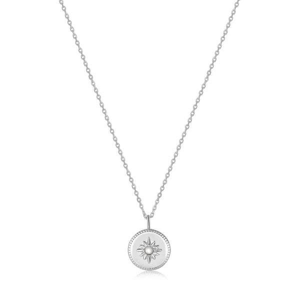 Ania Haie "Silver Mother of Pearl Sun Pendant" Necklace