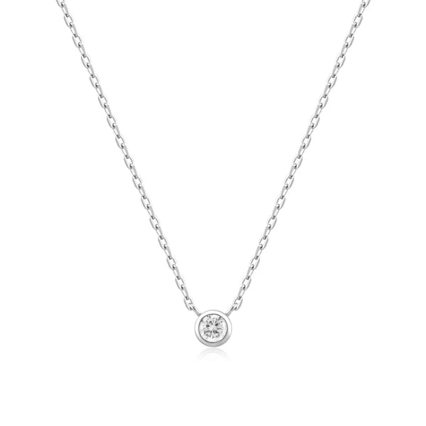 Ania Haie "Silver Round Solitaire CZ" Necklace