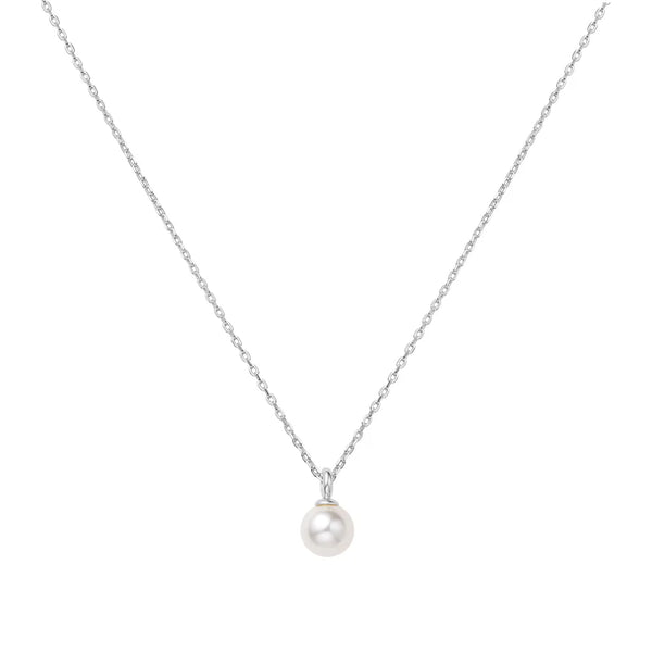 Ania Haie "Silver Shell Pearl Drop Pendant" Necklace
