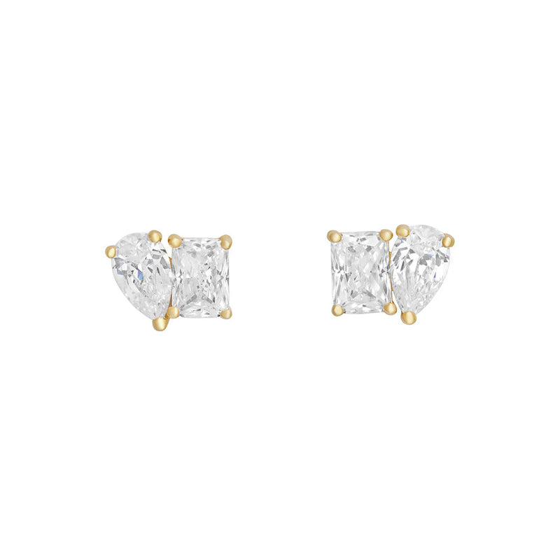 Gold Plated Amante Stud Earrings