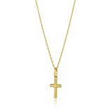 njo 9 carat yellow gold cross pendant necklace