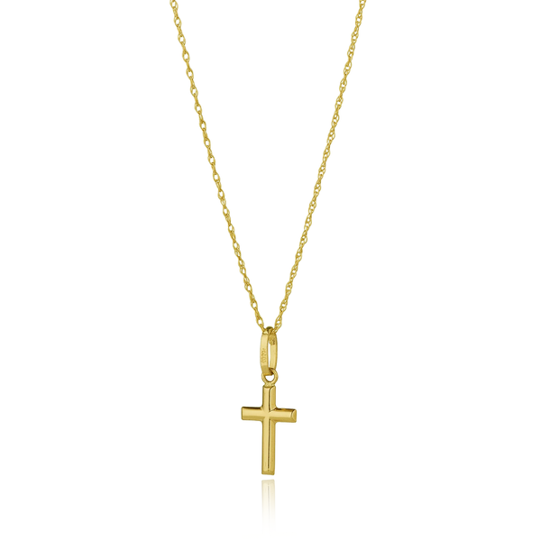 NJO CZ GOLD SMALL CROSS NECKLACE