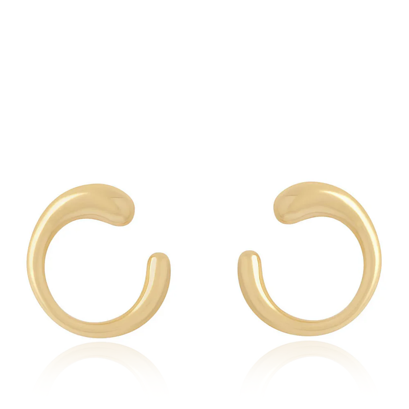 Open Circle Horn Stud Earrings