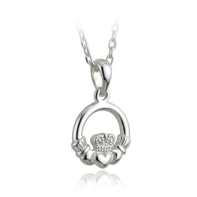 Petite Silver Claddagh Necklace