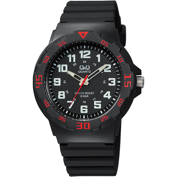 Q&Q BLACK RESIN WATCH