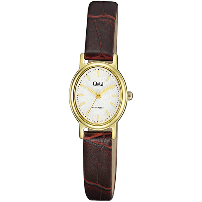 Q&Q GOLD LEATHER WATCH