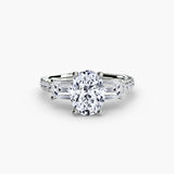 Three-Stone Ring with Pavé Band 4