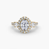 Three-Stone Ring with Halo 2