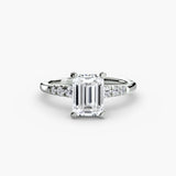 Solitaire with Shoulder Accents